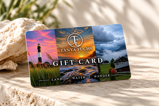 LAND • WATER • WANDER digital gift card from Tanya Fuchs Photography.